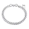 357911 mm d'épaisseur 22 cm de chaîne de corde solide Bracelet Bracelet Gold Silver plaqué chaîne cubaine pour MENS9901278