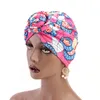 Kobiety wydrukowane kapelusze muzułmańskie hidżab wiązane chemo czapka czapka szalik turban głowa głowa bandanas vintage akcesoria hot8769716