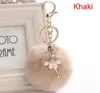 Porte-clés pompon en peluche pour femmes, 8cm, ange dansant, boule de fourrure de lapin Rex pelucheux, pendentif de sac à main, breloque