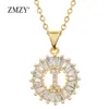 ZMZY 26pcslots Whole Lots Bulk Mixed AZ Letter Necklace Stainless Steel Chain Necklace CZ Crystal Gold Color Pendant Y2008105798371