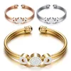 pulseira feminina de aço inoxidável 316l com corrente de elos em ouro rosa com pingente de cristal5986039