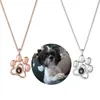 Colliers avec pendentif Photo personnalisé pour animaux de compagnie, empreintes de pattes de chat et de chien, collier je t'aime en 100 langues, bijoux à mémoire de Projection