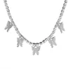 Collier papillon de couleur argent doré de mariée, chaîne de clavicule en cristal brillant, ras du cou, colliers de mariage à la mode, bijoux pour femmes 4480251