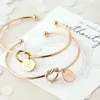 Silver Gold Brand Fashion Jewelry knotted bracelets wild three-color 26 letters free combination bracelet wholesale knot bangle