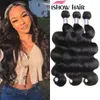 Ishow Brazylijski Ciało Wave Ludzkie Włosiane Wiązki Oferty 8-38 "Nieprzetworzone Proste Ludzkie Przedłużanie Włosów Głębokie Wave Water Wave Virgin Hair Bundles