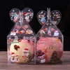 Fournitures de fête PVC Transparent Candy-Box Décoration de Noël Emballage cadeau Boîte d'emballage Père Noël Bonhomme de neige Candy Apple Boîtes SN1460