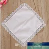 Mouchoir fin en dentelle blanche pour femme, cadeaux de mariage, décoration de fête, serviettes en tissu uni, blanc, mouchoir DIY, 2525cm9957273