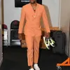 New Orange Men Suits Blazer Wedding Suits Slim Fit 2 Pieces Groom Tuxedos Mens Prom Jacket and Pants Custom Made