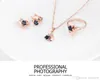 Bridesmaid Jewelry Set Solid Gold Crystal Jewelry Gemstone Rings Jewellery Party Jewelry Set