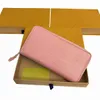 Whole Fashion 3 colors Single Zipper Pocke Men Women Leather Wallet Lady Ladies Long Purse Card Holde With Box Card Dust Bag 2234U