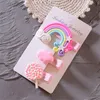 3pcsset Candy Cloud Lollipop Hair Clips для девочек милые радужные волосы Barrettes Hairbows Fashion Дети аксессуары19024888