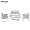 US Stock, Fast Shipping, U_Style 4 Piece Rattan Sofa Seating Group with Cushions, Outdoor Garden Ratten Sofa WF190610AAC