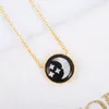 The new sun moon star necklace lucky pendant jewelry adopts mother of pearl sterling silver thickness 18k gold high quality neckla2415
