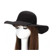 10pcslot rétro automne hiver chapeaux melon pour femmes filles doux laine feutre Fedoras chapeau solide dames disquette large bord dôme Cap5303669