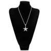 Glacé strass or Hiphop bijoux pour hommes Mini étoile pendentif à breloque colliers Pop Street Style Hip Hop accessoires Whole225j