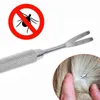 2 em 1 aço inoxidável Pet Dog Flea Remover Tick Removal Tool principal dobro Fork Pinças Clipe Supplies cãe gato de estimação