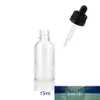 New 15ml Vidro Âmbar Bottle óleo essencial com tampa à prova de crianças e conta-gotas Eye Dropper Oil Drops Garrafas Embalagem Aromaterapia