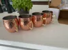 4 sztuki 550 ml 18 uncji Moscow Mule Mule Mub Mule Stal Hammered Miedź Piwna Piwna Puchar Kawa Puchar Drinkware247g