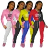 Tuta da donna taglie forti abbigliamento sportivo manica lunga felpa con cappuccio abiti due pezzi set da jogging tuta sportiva felpa collant tuta sportiva klw5040