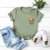 Hot Koop Mode Dames T-shirt Zomer Ontwerp Nieuwe Leuke Pocket Sloth Grote Maat Katoen Korte Mouw Dames T-shirt Size S-5XL