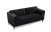 US Stock 2P+3P Living Room Black Sofa Comfortable & Stable Multi-Seat Sofa W308S00004