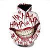 Halloween Clown Smile Mężczyźni Bluzy Bluzy 3D Drukowane Śmieszne Hip Hop Kaputery Nowości Streetwear Kapturze Kurtki Jesienne Dresy