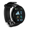 Moniteur de pression artérielle de fréquence cardiaque D18 bracelet intelligent bracelets d'écran couleur rond IP65 étanche Smartwatch podomètre Fitness Tracker PK D20 Y68 116 Plus