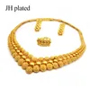 Nigeria Dubai Set di gioielli color oro Regali di nozze da sposa africani festa per le donne Bracciale Collana orecchini anello set collares Y26467216