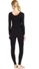 Delle donne Lycra Spandex Plus Size Full Body Danza Balletto Ginnastica Body Catsuit Adulto Nero Manica Lunga Unitard