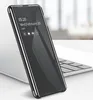 Funda con tapa con vista de espejo inteligente mejorada para Samsung Galaxy Note 10 Pro S8 S9 S20 J6 A6 Plus A30 A50 Funda de cuero para teléfono inteligente
