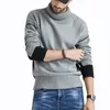 2020 Inverno Outono Estilo Coreano Camisola Quente Turtleneck Lã Retalhos Sweater Homens Knitwear Casaco Masculino Male Jumper Pullover