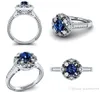 2018 Nuovo arrivo originale Desgin gioielli di moda vintage 925 argento riempimento forma rotonda blu zaffiro CZ Dimaond Wedding Band Ring fo1902910