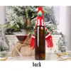Nuova sciarpa lavorata a maglia con bottone Copri bottiglia di vino Ornamenti natalizi Omino di pan di zenzero Fiocco di neve Copri cappello con sciarpa