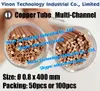 0.8x400M 구리 튜브 다 채널 (50pcs 또는 100pcs), EDM 멀티 튜브 구리 전극 DIA. 0.8mm, EDM 드릴링 머신 용 400mm 길이