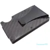 New-Metal Mini Carbon Fiber Men ID Holder Business Card Wallet278Y