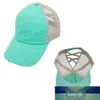12 Colors Ponytail Baseball Cap Messy Bun Hats For Women Washed Cotton Snapback Caps Casual Summer Sun Visor Outdoor Hat Factory p6698575