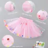 Baby Girls Tutu Scirts Sets Summer Toddler Girls Ubranie bawełny Zestawy Tshirt Flower na imprezę balet tańca spódnica 7513678