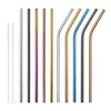 2021 Stainless Steel Drink Straw 6*0.5*215mm Reusable Rainbow Gold Metal Straight Bend Straws Drink Tea Bar Drinking fast ship