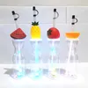 Kids Straw Cup Children Creative Cartoon Straw Coffee Mugs With Led Fruit Animal Chtistmas shape plastic Juice Cups Tumblers GGA3665-1