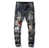 Mens Casual Straight Jeans Retro Slim Skinny Jeans Fashion Design Ripped Men Hip Hop Denim Pants Free Shipping