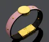 2023 Fashion Leather Bracelets for Men Woman Designers wristband Leather Flower Pattern Bracelet pearl jewelry With Box3240