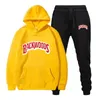 Modemärke backwoods mäns set fleece hoodie pant tjock varm träning sportkläder huva spår kostymer man