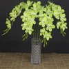 Falso haste longa Vanda (9 cabeças / peça) 41,34" comprimento Simulação 3D Prinding Orchidaceae para Casamento Casa decorativa Flores artificiais
