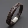 Bracelets de charme 5pcslot Logo personnalisé bijoux en acier inoxydable accessoires tisser en cuir véritable femmes Bracelet hommes bracelets Hombre P4932596