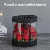 Round Flower Paper Boxes Hug Florist Flowers Bucket Transparent PVC Cake Gift Box Ladies Presents Paper Packing Case Lid Party2496