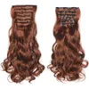16 clips dans les cheveux extension du corps Wave 22quot Clip d'extension de cheveux pour femmes Extensions de cheveux synthétiques marron 613 Ombre Color3409601