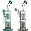 Shisahs Toro Recycler Bubbler Glassrohrbongs mit diffusen Doppelarmbäumen Perc Water Rohre Dab Rigs Schüssel oder Banger