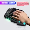Hxsj mini en-hand mekanisk spel tangentbord 35 nycklar färgstarka bakgrundsbelyst spel tangentbord för PC-dator Android v100