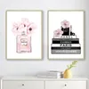 Flower Perfume Bottle Fashion Book Canvas Painting Makeup Poster and Print Wall Art Picture Modern Girl Woman Room Decoration7117189