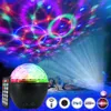 KTV Bar DJ LED Yıldızlı Gökyüzü Projektör Işık Bluetooth Hoparlör Sihirli Topu Renkli Gece Lambası Sahne Partisi için USB Lazer Kristal Ses Kontrol Müzik Çalar